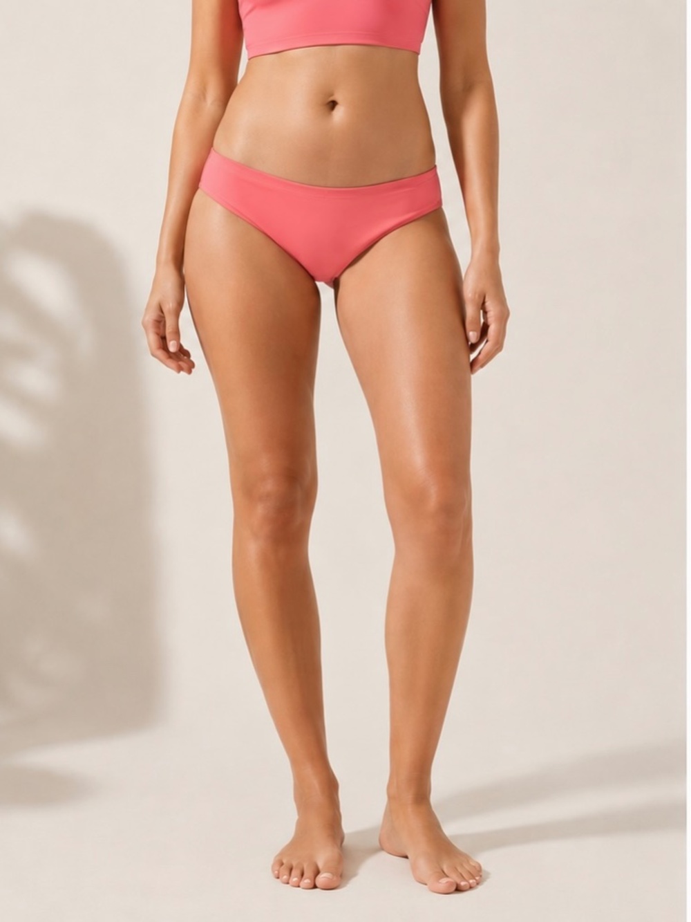 NWT Athleta Bikini Bottom, Clean Medium Rise, XL Coral Petal